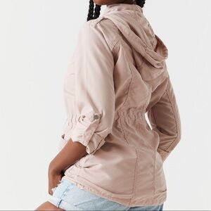 Lightweight Hooded Zip-Up Jacket - Mauve - Size Large